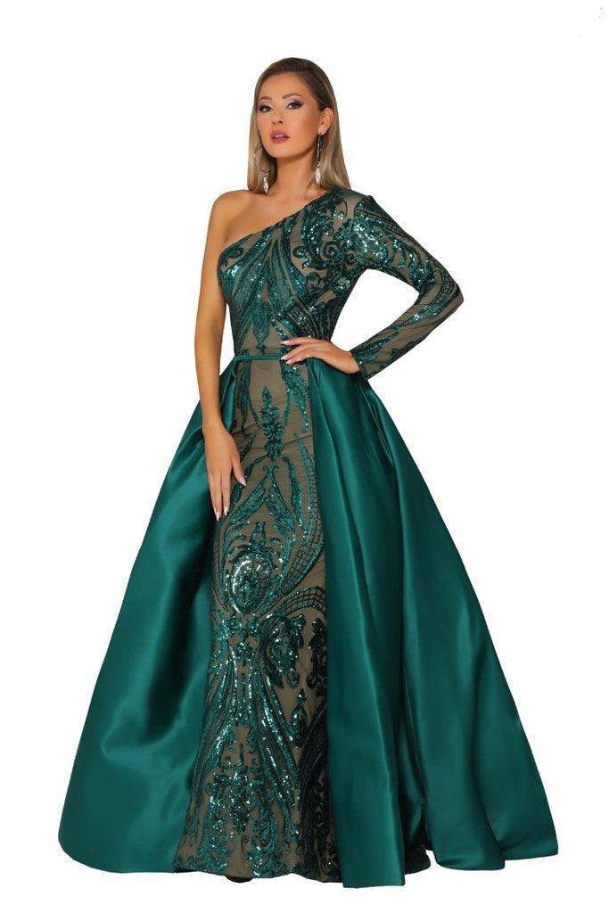 1705 One shoulder emerald